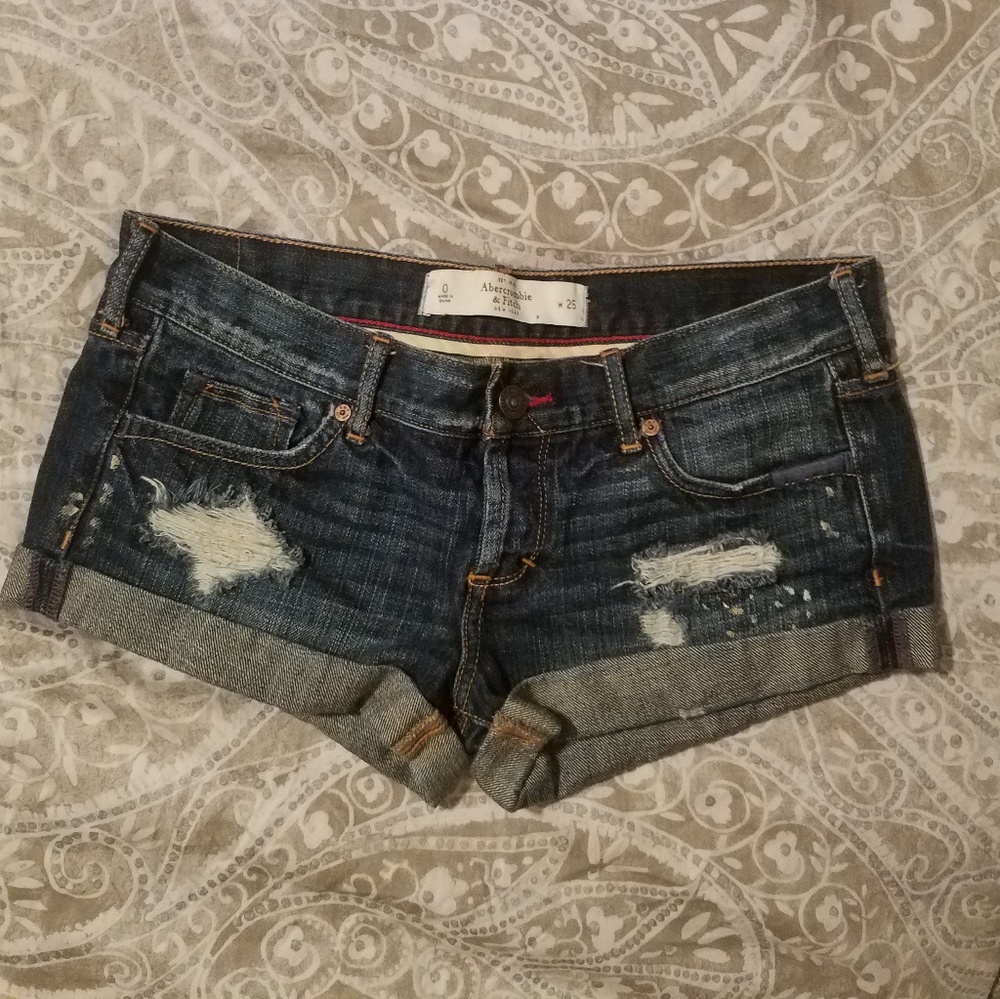Abercrombie & Fitch distressed denim shorts
